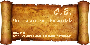 Oesztreicher Bereniké névjegykártya